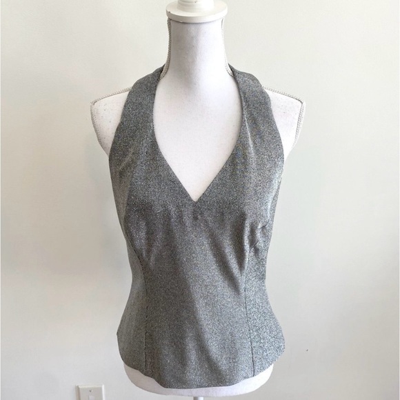Women’s Silver Sparkle Halter Top Size 12 New With Tags - Picture 1 of 9